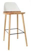 Барный стул BS-S123A белый/бук. Фото №1