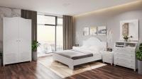 Комплект мебели для спальни  Соня Премиум белый структурный/белое дерево