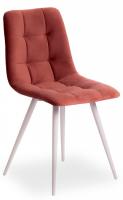 Стул CHILLY (mod. 7095) ткань/металл, 45x53х88 см, высота до сиденья 50 см, коралловый barkhat 15 /белый (поставляется по 4 шт)