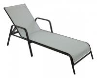 Шезлонг с регулируемой спинкой и подлокотниками NEAPOL Черный Шезлонг с регулируемой спинкой и подлокотниками NEAPOL Черный. Фото №1