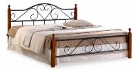Кровать AT-815 дерево гевея/металл, 180*200 см (King bed), красный дуб/черный фото Кровать AT-815 дерево гевея/металл, 180*200 см (King bed), красный дуб/черный. Фото №1