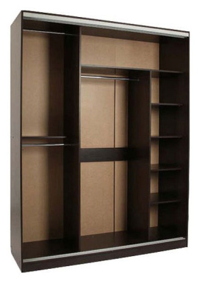 Шкаф-купеБассо 1-600* (полкиСлева) венге фото Шкаф-купеБассо 1-600* (полкиСлева) венге. Фото №2