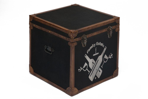 Столик-сундук Secret De Maison Бордо (Bordeaux) 2002 с отделкой из натуральной кожи (Чёрный). Фото №1