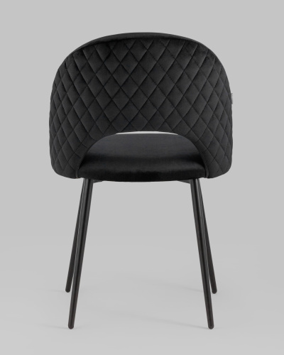 Стул Меган велюр с ромбами черный. Фото №6
