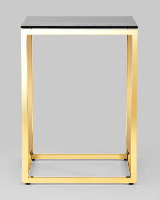 Журнальный стол 40*40 ТАУН золото стекло smoke. Фото