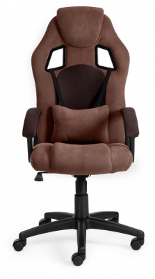Кресло DRIVER флок/ткань, коричневый, 6/24. Фото