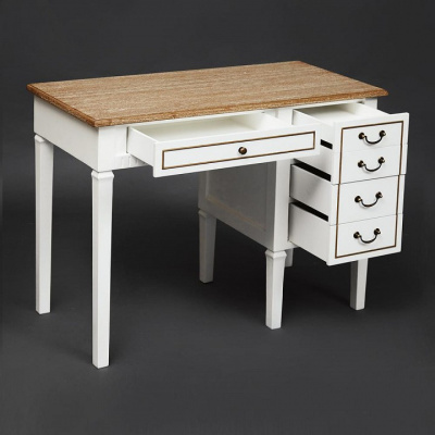 Стол письменный Secret de Maison CHATEAUBRIANT (mod. BRN25) красное дерево, 100x50x78, White (белый)/Walnut (орех) фото Стол письменный Secret de Maison CHATEAUBRIANT (mod. BRN25) красное дерево, 100x50x78, White (белый)/Walnut (орех). Фото №2