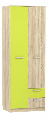 Акварель НМ 014.07 М Шкаф для одежды с ящиками Лайм/Дуб сонома, Дуб Сонома. Фото №1