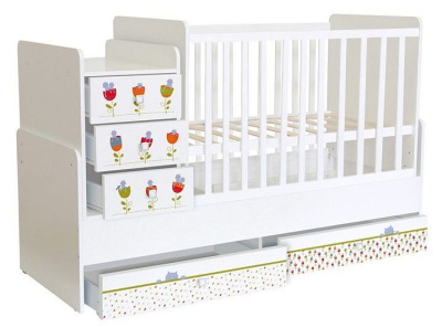 Кровать-трансформер Polini Kids Simple, белый. Фото