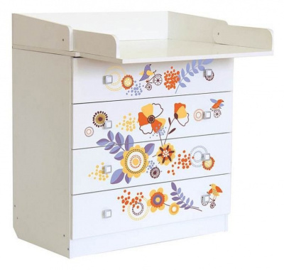 Комод пеленальный Polini kids Simple 1580 Прогулка, белый. Фото №3