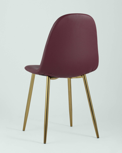 Стул Валенсия экокожа красная золотые ножки. Фото №6