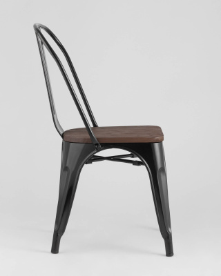 Стул TOLIX WOOD черный глянцевый. Фото