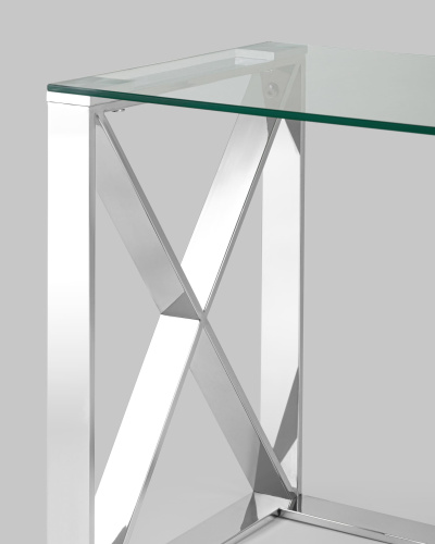 Журнальный стол 40*40 КРОСС серебро. Фото №6