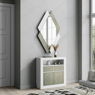 Узкая тумба NORA 3048.1 Blanco mate/Cuerda. Фото