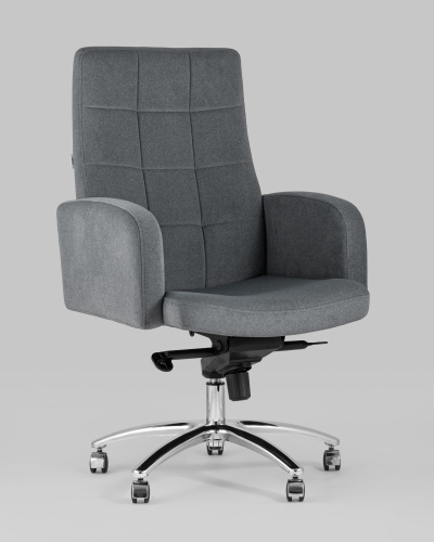 Кресло руководителя Лансет микровелюр темно-серый. Фото №3