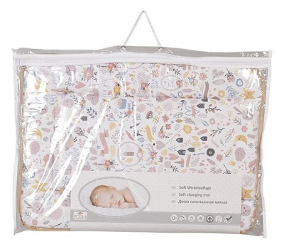 Матрас пеленальный Polini kids Единорог Hello baby, бежевый. Фото