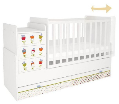 Кровать-трансформер Polini Kids Simple, белый. Фото