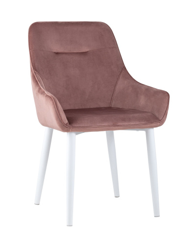 Стул Диана велюр пыльно-розовый ножки белые. Фото №2