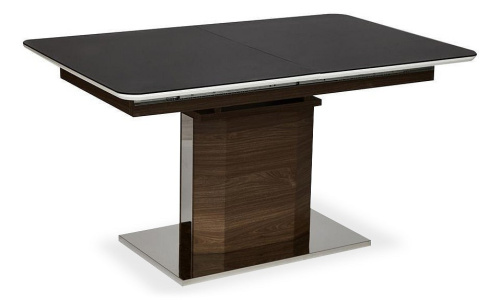 Стол RADCLIFFE( Mod. EDT-VG002) мдф high glossy, закаленное стекло, 120/150x80x75, коричневый, стекло черное фото Стол RADCLIFFE( Mod. EDT-VG002) мдф high glossy, закаленное стекло, 120/150x80x75, коричневый, стекло черное. Фото №1