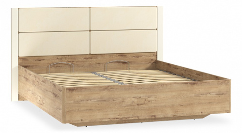 Кровать Livorno  НМ 040.52, к/з Бум милк, Софт Панакота, Дуб Бунратти. Фото №1