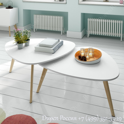 Комплект из двух столиков DUPEN CT-901 Белый. Фото