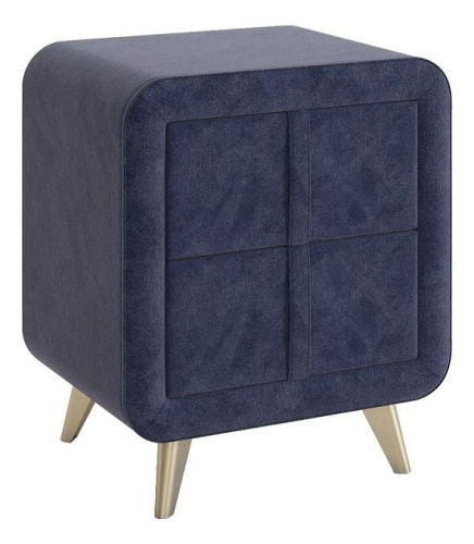 Тумба прикроватная Софи 2, (480х370х580) синий (велюр). Фото №1