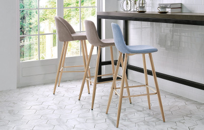 Стул полубарный 350S бежевый/дерево. Фото №5