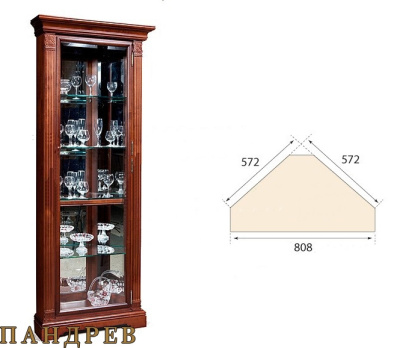 Шкаф с витриной угловой Престиж ГМ 5915Е (-01) фото Шкаф с витриной угловой Престиж ГМ 5915Е (-01). Фото №2
