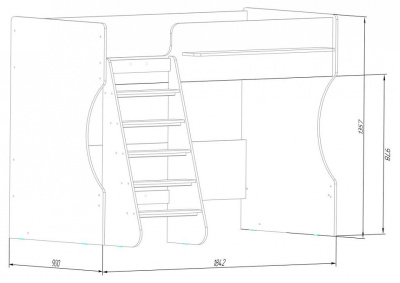 Кровать-чердак Р432 Капризун 1, оранжевый. Фото №5