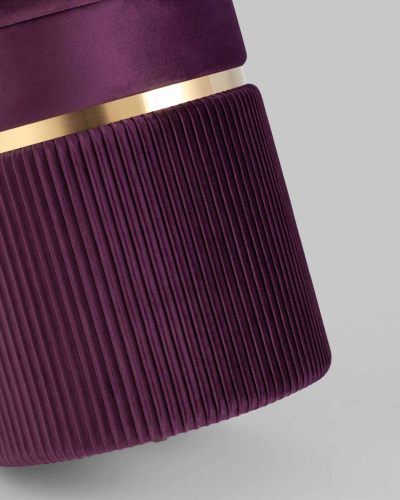 Пуф Миранда с ящиком велюр сливовый. Фото №7