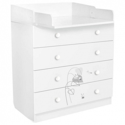 Комод пеленальный Polini kids French 1580 Amis, белый. Фото №3