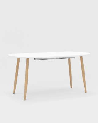 Стол обеденный Берген раскладной 160-190-220*90 белый. Фото