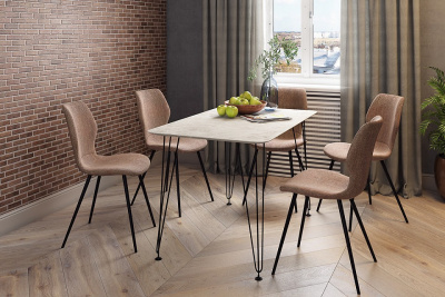 Антей 1 Стол (обеденный) камень светлый/черный. Фото №2