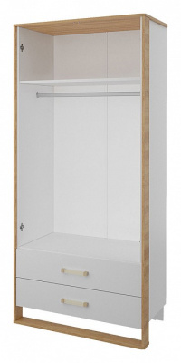 Сити СТЛ.336.09 Шкаф 2 дв. с 2-мя ящ. Бело-серый/Дуб небраска. Фото №2