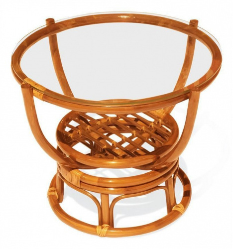 Столик журнальный со стеклом BENOA 5005 Мед. Фото №1