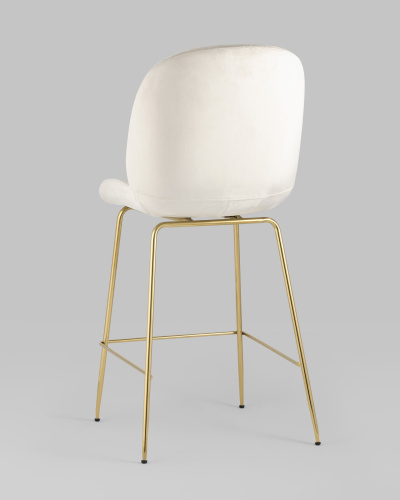 Стул полубарный Beetle со спинкой бежевый. Фото №7