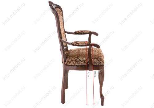 Стул деревянный Руджеро с мягкими подлокотниками орех / шоколад. Фото №11