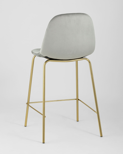 Стул полубарный Валенсия велюр серый золотые ножки. Фото №7