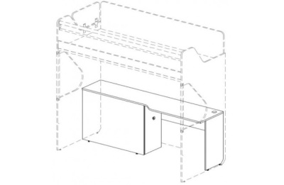 Стол-тумба для двухэтажного блока Силуэт. Фото