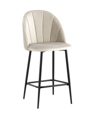 Стул полубарный Логан велюр бежевый. Фото