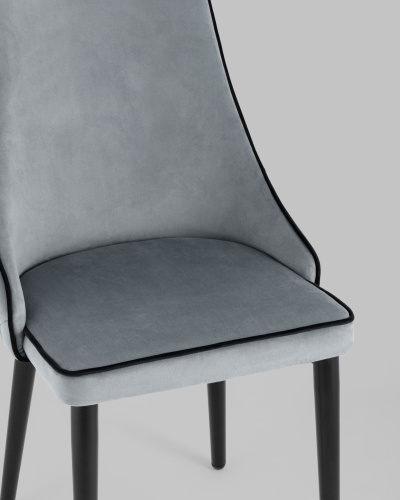 Стул Луис с кантом велюр серый. Фото №9