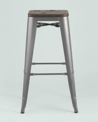 Стул полубарный Диего велюр пыльно-синий. Фото